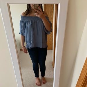 Jean off the shoulder top